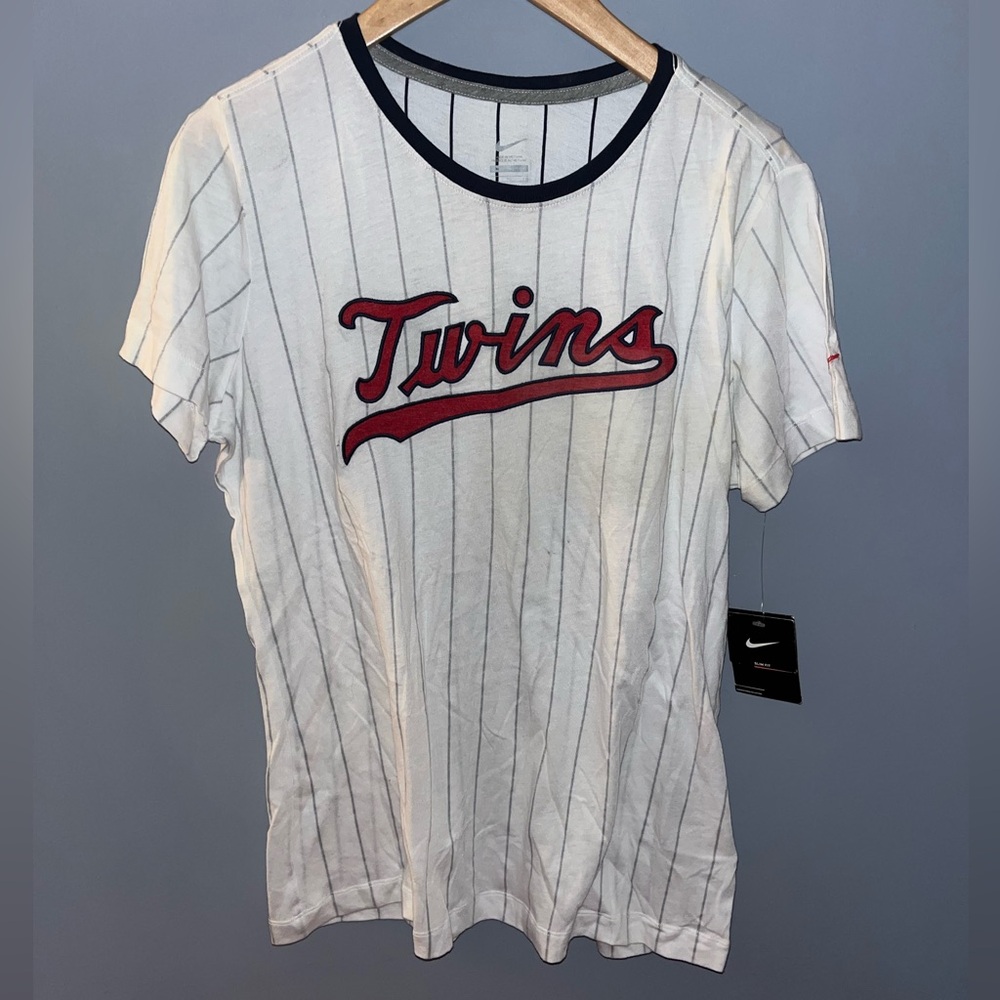 Minnesota Twins NWT pinstripe & embroidered‎ shirt